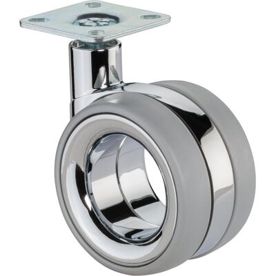 BS Rollen, Möbelrollen, Design-Doppelrolle F352.075 Lenkrolle 75mm Polyurethan grau 85kg BS Rollen, Möbelrollen, Design-Doppelrolle F352.075 Lenkrolle 75mm Polyurethan grau 85kg