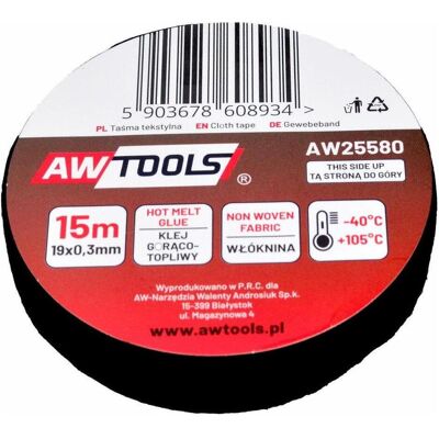 Awtools, Klebeband, Und Textilisolationsband 19 mm x 15m (19 mm) Awtools, Klebeband, Und Textilisolationsband 19 mm x 15m (19 mm)