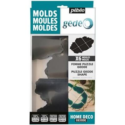 Pebeo, Künstlerfarbe + Bastelfarbe, Geode-Puzzle-Tablettform Pebeo, Künstlerfarbe + Bastelfarbe, Geode-Puzzle-Tablettform
