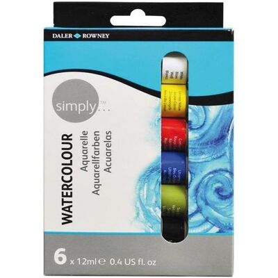 Magni, Künstlerfarbe + Bastelfarbe, Daler Rowney 134500006 - Simply Watercolour Set, 6 x 12 ml Magni, Künstlerfarbe + Bastelfarbe, Daler Rowney 134500006 - Simply Watercolour Set, 6 x 12 ml