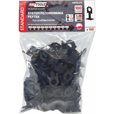 Awtools, Zubehör Verlegematerial, SYSTEM POZIOMOWANIA PŁYTEK STANDARD 1,0mm - 7-5mm - KLIPS 100szt. (Keil) Awtools, Zubehör Verlegematerial, SYSTEM POZIOMOWANIA PŁYTEK STANDARD 1,0mm - 7-5mm - KLIPS 100szt. (Keil)