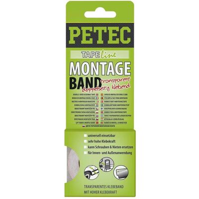 Petec Modell 87192 - Doppeltes Transparentes Montageband - Hochleistungs-Klebeband Petec Modell 87192 - Doppeltes Transparentes Montageband - Hochleistungs-Klebeband