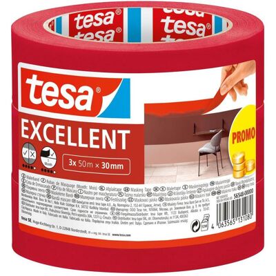 tesa, Klebeband, 3x Malerkrepp EXCELLENT zum Abkleben bei Malerarbeiten (30 mm) tesa, Klebeband, 3x Malerkrepp EXCELLENT zum Abkleben bei Malerarbeiten (30 mm)