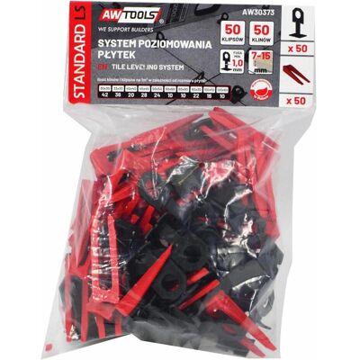 Awtools AW30373 Fliesen-Nivelliersystem - 1mm-7mm - 50 Clips + 50 Keile Awtools AW30373 Fliesen-Nivelliersystem - 1mm-7mm - 50 Clips + 50 Keile