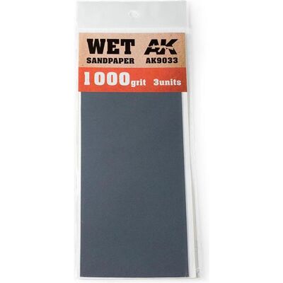 AK Interactive, Künstlerfarbe + Bastelfarbe, Wet Sandpaper 1000 Grit. 3 units AK Interactive, Künstlerfarbe + Bastelfarbe, Wet Sandpaper 1000 Grit. 3 units