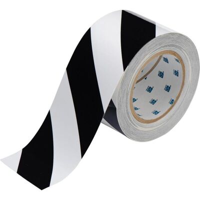 Brady, Klebeband, B-505, ToughStripe COLD, Bodenmarkierbänder, Polyester, Schwarz/Weiss, 76.20 mm x 30.48 m (76.20 mm) Brady, Klebeband, B-505, ToughStripe COLD, Bodenmarkierbänder, Polyester, Schwarz/Weiss, 76.20 mm x 30.48 m (76.20 mm)