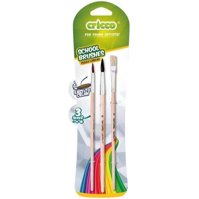 Cricco, Pinsel, Schulpinsel aus Holz, 3-tlg. Cricco, Pinsel, Schulpinsel aus Holz, 3-tlg.