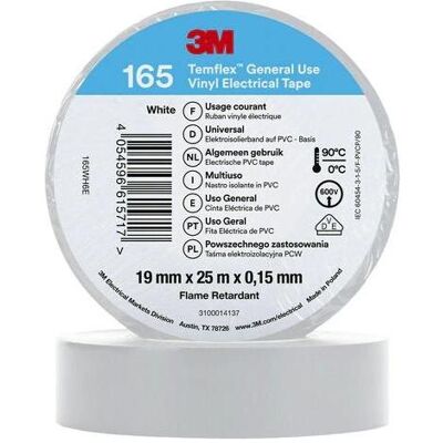 3M Klebeband, 165WH6E Isolierband Weiss 19mmx25m (19 mm) 3M Klebeband, 165WH6E Isolierband Weiss 19mmx25m (19 mm)
