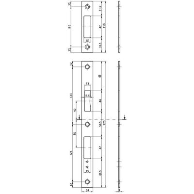 MSL, Türgriff + Türgarnitur, Flachschliessbleche B-23421 (Schliessblech) MSL, Türgriff + Türgarnitur, Flachschliessbleche B-23421 (Schliessblech)