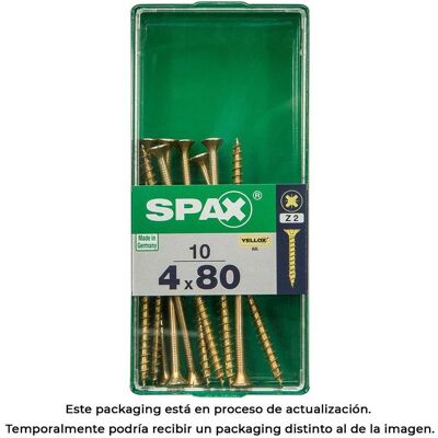 Spax, Schrauben, Schraubenkasten 4081020400802 Holzschraube Flacher Kopf (4 x 80 mm) (4,0 x 80 mm) (10 Schrauben pro Stück, 4 x 80 mm) Spax, Schrauben, Schraubenkasten 4081020400802 Holzschraube Flacher Kopf (4 x 80 mm) (4,0 x 80 mm) (10 Schrauben pro Stück, 4 x 80 mm)