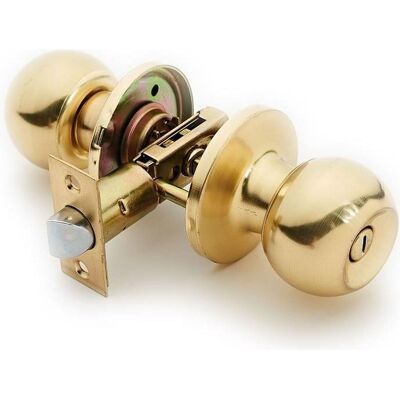 Okko, Türschloss + Schliesszylinder, Door Knob Lock 607 Sb Wc Mat Brass Okko, Türschloss + Schliesszylinder, Door Knob Lock 607 Sb Wc Mat Brass