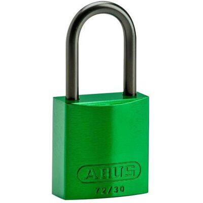 Brady, Vorhängeschloss, Kompaktes Aluminiumvorhängeschloss, Grün, 40 mm Bügelhöhe, Bügel aus Aluminium, Bügeldurchme Brady, Vorhängeschloss, Kompaktes Aluminiumvorhängeschloss, Grün, 40 mm Bügelhöhe, Bügel aus Aluminium, Bügeldurchme