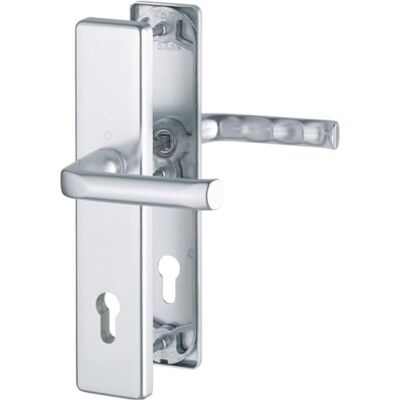Hoppe, Türgriff + Türgarnitur, Schutzgarnitur London 113/2221A/2440 Aluminium F1 92 mm 67-72 mm (Türgriff) Hoppe, Türgriff + Türgarnitur, Schutzgarnitur London 113/2221A/2440 Aluminium F1 92 mm 67-72 mm (Türgriff)