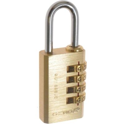 Gerda, Vorhängeschloss, SPARTA KD-WA-009 Padlock mit Code S30 Messing Gerda, Vorhängeschloss, SPARTA KD-WA-009 Padlock mit Code S30 Messing