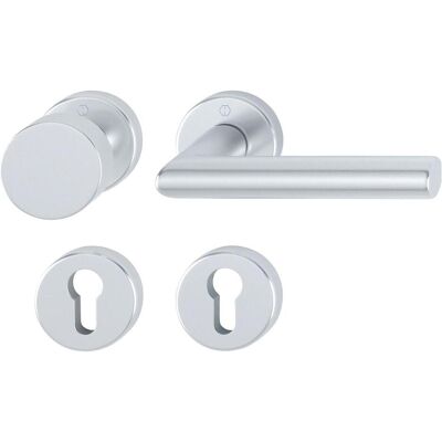 Hoppe, Türgriff + Türgarnitur, Wechselgarnitur STOCKHOLM auf Rosette, Aluminium silber eloxiert (Türgarnitur, Türgriff) Hoppe, Türgriff + Türgarnitur, Wechselgarnitur STOCKHOLM auf Rosette, Aluminium silber eloxiert (Türgarnitur, Türgriff)