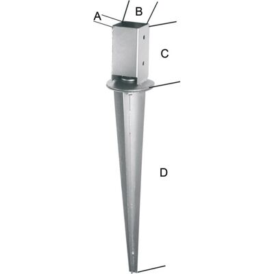 E-NORMpro Einschlagbodenhülse 71 mm verstellbar E-NORMpro Einschlagbodenhülse 71 mm verstellbar