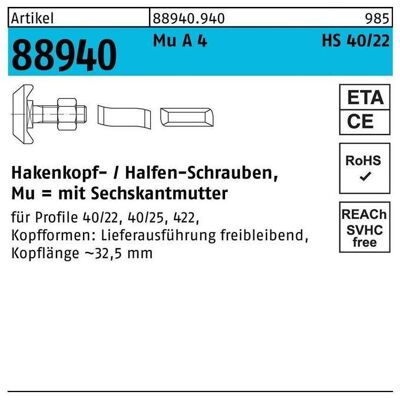 Nobrand - 88940 - A4 - M16 x 50 - Schraube Nobrand - 88940 - A4 - M16 x 50 - Schraube