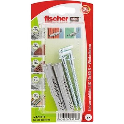Fischer, Dübel, Universaldübel UX 10x60 WH K (2 Stk.) Fischer, Dübel, Universaldübel UX 10x60 WH K (2 Stk.)