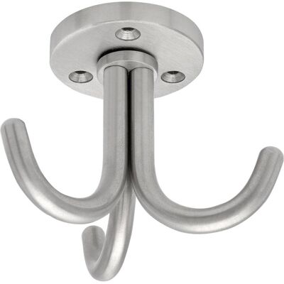 Simausrom, Garderobe + Kleiderstange, Dreifach-Haken Canis drehbar, Höhe 67 mm, Edelstahl gebürstet Simausrom, Garderobe + Kleiderstange, Dreifach-Haken Canis drehbar, Höhe 67 mm, Edelstahl gebürstet