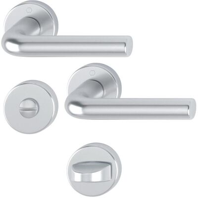 Hoppe Bonn Aluminium-Rosetten-Türgriff-Garnitur 150/42KV/42KVS - Tür- und Fenstergriff-Set Hoppe Bonn Aluminium-Rosetten-Türgriff-Garnitur 150/42KV/42KVS - Tür- und Fenstergriff-Set