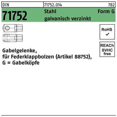 SanDisk Zubehör Befestigungstechnik, DIN 71752 Gabelgelenke 2 Stahl G 8 x 16 galvanisch verzinkt gal Zn S SanDisk Zubehör Befestigungstechnik, DIN 71752 Gabelgelenke 2 Stahl G 8 x 16 galvanisch verzinkt gal Zn S