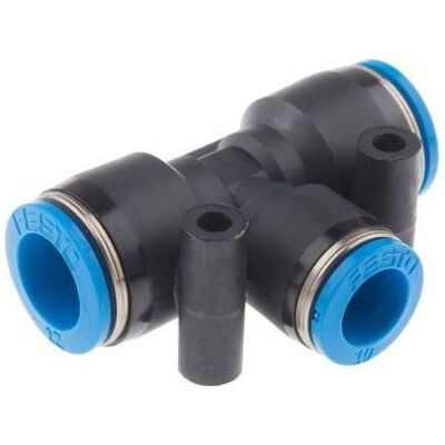 Festo, Zubehör Befestigungstechnik, Push in T Connector, 12mm, 10mm Festo, Zubehör Befestigungstechnik, Push in T Connector, 12mm, 10mm