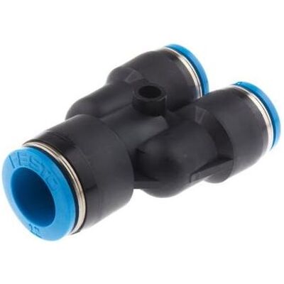Festo, Zubehör Befestigungstechnik, Push in Y Connector, 12mm, 10mm Festo, Zubehör Befestigungstechnik, Push in Y Connector, 12mm, 10mm