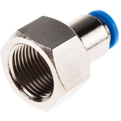 Festo, Zubehör Befestigungstechnik, Push-in Fitting, Female G3/8, 6mm Festo, Zubehör Befestigungstechnik, Push-in Fitting, Female G3/8, 6mm