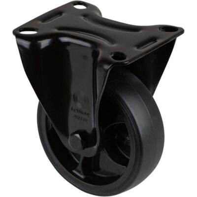 BS Rollen, Möbelrollen, Bockrolle Rad-Ø 100 mm Tragfähigkeit 110 kg Bockrollen Gummi Platte L104xB80 mm Farbe Rolle schwarz BS Rollen, Möbelrollen, Bockrolle Rad-Ø 100 mm Tragfähigkeit 110 kg Bockrollen Gummi Platte L104xB80 mm Farbe Rolle schwarz