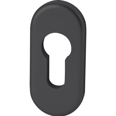 FSB Oval Türgarnitur - Verdeckte Schrauben, Aluminium, Schwarz Matt FSB Oval Türgarnitur - Verdeckte Schrauben, Aluminium, Schwarz Matt