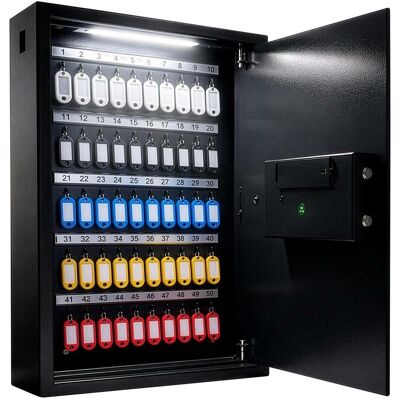 pavo, Schlüsseltresor + Schlüsselschrank, Schlüsselkasten WIFI, 50 Haken, LED Licht, Fingerprint/Pin/Schlüssel/App pavo, Schlüsseltresor + Schlüsselschrank, Schlüsselkasten WIFI, 50 Haken, LED Licht, Fingerprint/Pin/Schlüssel/App