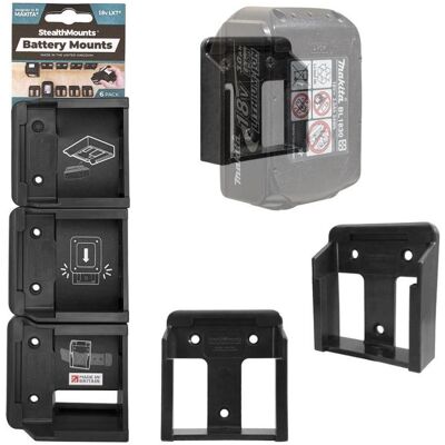 StealthMounts, Werkzeugwand, BM-MK18-6 Schwarze Akkuhalter für Makita 18v (6 Stück) StealthMounts, Werkzeugwand, BM-MK18-6 Schwarze Akkuhalter für Makita 18v (6 Stück)