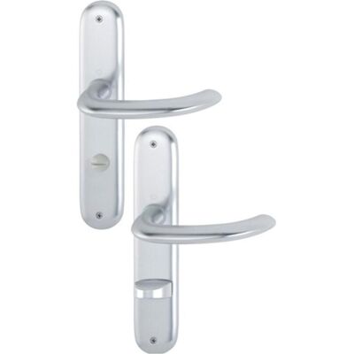 Hoppe Aluminium Langeschild Set - Innentürgarnitur - 78mm - DIN 1906 Hoppe Aluminium Langeschild Set - Innentürgarnitur - 78mm - DIN 1906