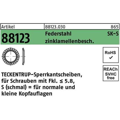 Teckentrup Modell 88123 Zinklamellen Federstahl Sperrkantscheibe Teckentrup Modell 88123 Zinklamellen Federstahl Sperrkantscheibe