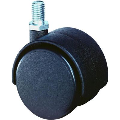 BS Rollen, Möbelrollen, Kunststoffdoppelrolle Rad-Ø 50 mm Tragfähigkeit 40 kg M10 Polyamid schwarz RAL 9005 BS Rollen, Möbelrollen, Kunststoffdoppelrolle Rad-Ø 50 mm Tragfähigkeit 40 kg M10 Polyamid schwarz RAL 9005