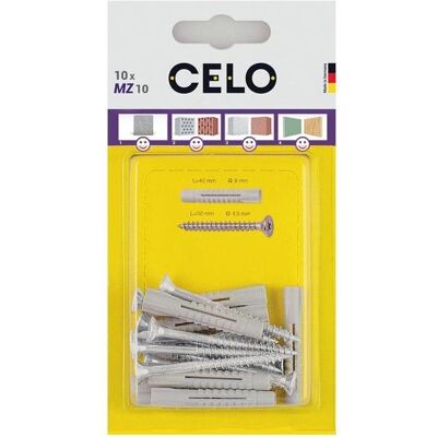 Celo, Dübel, Mehrzweckdübel o.Kragen/m.Schraube MZ 6-40 SPS ohne Kragen / Sechskantkopf (10 Stk.) Celo, Dübel, Mehrzweckdübel o.Kragen/m.Schraube MZ 6-40 SPS ohne Kragen / Sechskantkopf (10 Stk.)