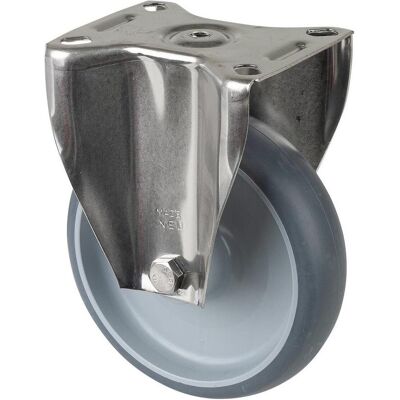 BS Edelstahl Bockrolle - 125mm - Thermoplastische Lauffläche - 100kg Tragkraft BS Edelstahl Bockrolle - 125mm - Thermoplastische Lauffläche - 100kg Tragkraft