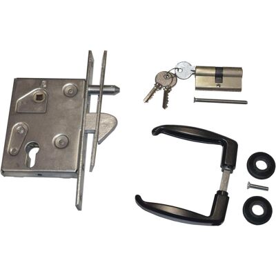 HBS, Türschloss + Schliesszylinder, Schiebetürschloss-Set PZW PZW 25/60/72/8 mm verzinkt käntig Stulplänge 210 mm HBS, Türschloss + Schliesszylinder, Schiebetürschloss-Set PZW PZW 25/60/72/8 mm verzinkt käntig Stulplänge 210 mm