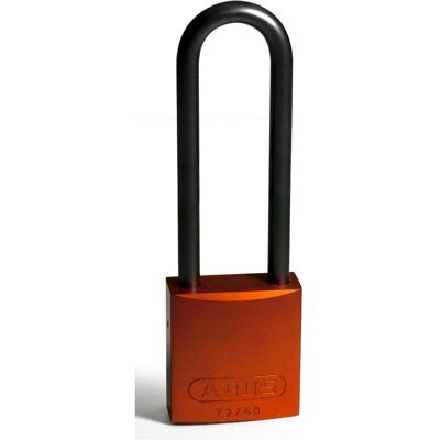 Brady, Vorhängeschloss, Aluminiumvorhängeschloss, Orange, 75mm Bügelhöhe, Bügel aus Aluminium, Bügeldurchmesser 6,5m Brady, Vorhängeschloss, Aluminiumvorhängeschloss, Orange, 75mm Bügelhöhe, Bügel aus Aluminium, Bügeldurchmesser 6,5m