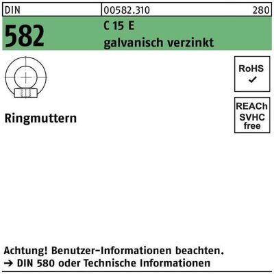 SanDisk Muttern + Unterlegscheiben, DIN 582 C Ringmuttern C15E M 24 galvanisch verzinkt gal Zn S (M24) SanDisk Muttern + Unterlegscheiben, DIN 582 C Ringmuttern C15E M 24 galvanisch verzinkt gal Zn S (M24)