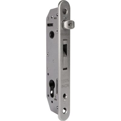 Locinox, Türschloss + Schliesszylinder, Rohrrahmenschloss Fortylock mit Hakenriegel, PZ 92,DM 20 mm,Stulp rund,Edelstahl Locinox, Türschloss + Schliesszylinder, Rohrrahmenschloss Fortylock mit Hakenriegel, PZ 92,DM 20 mm,Stulp rund,Edelstahl