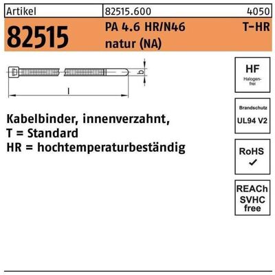 HellermannTyton - 82515 - 4,6 x 390/110 - Natur - Kabelbinder HellermannTyton - 82515 - 4,6 x 390/110 - Natur - Kabelbinder