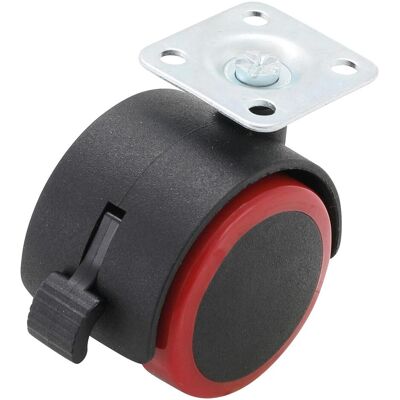 BGS, Möbelrollen, Lenk-Doppelrolle mit Bremse rot/schwarz 50 mm BGS, Möbelrollen, Lenk-Doppelrolle mit Bremse rot/schwarz 50 mm