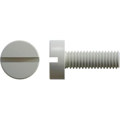 RS PRO, Schrauben, Zylinderkopf Schlitz Schrauben, M4 x 16mm Nylon (100 Schrauben pro Stück, 4 x 16 mm) RS PRO, Schrauben, Zylinderkopf Schlitz Schrauben, M4 x 16mm Nylon (100 Schrauben pro Stück, 4 x 16 mm)