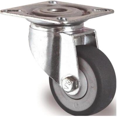 Tecwerk, Möbelrollen, Lenkrolle Rad-Ø 75 mm Tragfähigkeit 75 kg mit Anschraubplatte Gummi grau Tecwerk, Möbelrollen, Lenkrolle Rad-Ø 75 mm Tragfähigkeit 75 kg mit Anschraubplatte Gummi grau