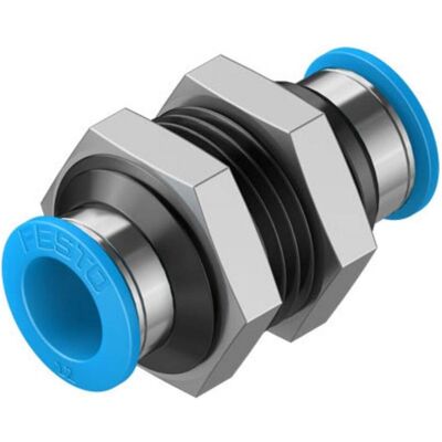 Festo, Zubehör Befestigungstechnik, Push-in Bulkhead Connector, 12mm Festo, Zubehör Befestigungstechnik, Push-in Bulkhead Connector, 12mm
