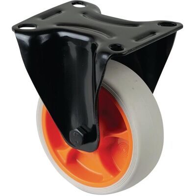 BS Rollen, Möbelrollen, Bockrolle Rad-Ø 100 mm Tragfähigkeit 110 kg Bockrollen Gummi Platte L104xB80 mm Farbe Rolle hellgrau BS Rollen, Möbelrollen, Bockrolle Rad-Ø 100 mm Tragfähigkeit 110 kg Bockrollen Gummi Platte L104xB80 mm Farbe Rolle hellgrau