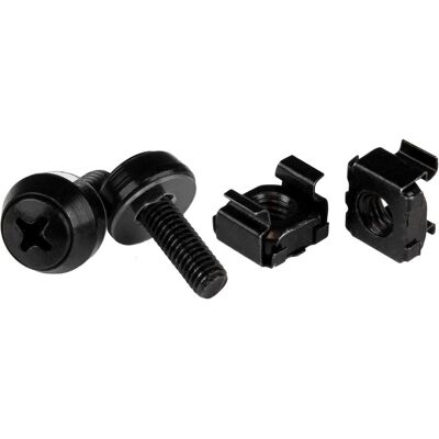 StarTech 50pc 10-32 Server Rack Cage Nuts and Screws w/Washers - Network/IT Rack Mount Ha, Serverschrank Zubehör, Schwarz StarTech 50pc 10-32 Server Rack Cage Nuts and Screws w/Washers - Network/IT Rack Mount Ha, Serverschrank Zubehör, Schwarz