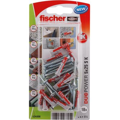 Fischer, Dübel, DuoPower 5x25 S K Fischer, Dübel, DuoPower 5x25 S K