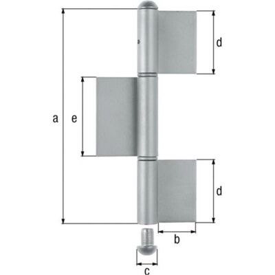 GAH, Türband, Konstruktionsband 3-teilig zum Anschweissen Stahl rohRundkopf 220/50/14/70 mm GAH, Türband, Konstruktionsband 3-teilig zum Anschweissen Stahl rohRundkopf 220/50/14/70 mm